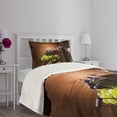 thumbnail image 5 of Ambesonne Wine Quilted Bedspread Set 2 Pcs, French Gourmet Tasting, Twin Size, Brown Ruby Pale Green, 5 of 6