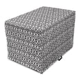 thumbnail image 1 of Tribal Dog Crate Cover, Abstract Sketchy Like Rectangulars Composed with Stripes and Circles Design, Easy to Use Pet Kennel Cover for Medium Large Dogs, 35" x 23" x 27", Black and White, by Ambesonne, 1 of 6