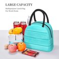thumbnail image 5 of Honeii Turquoise Wooden Print Insulated Lunch Bag Women Reusable Lunch Box with Pocket for Work Picnic Travel -One Size, 5 of 6