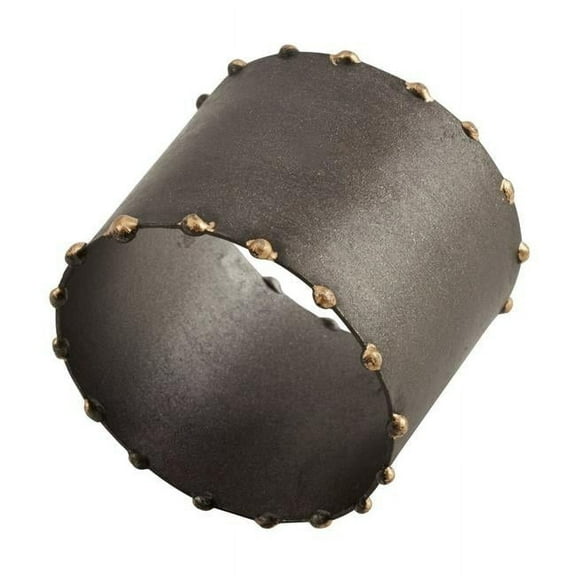 Saro Lifestyle Dot Rim Iron Napkin Rings (Set of 4) Graphite