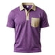 thumbnail image 4 of Camisas de Manga Corta de los Hombres Casual Color Bloqueado Botón de Solapa de Bolsillo Casual Top Transpirable, Manga Corta Tops de Verano para el Ejercicio, 4 of 6