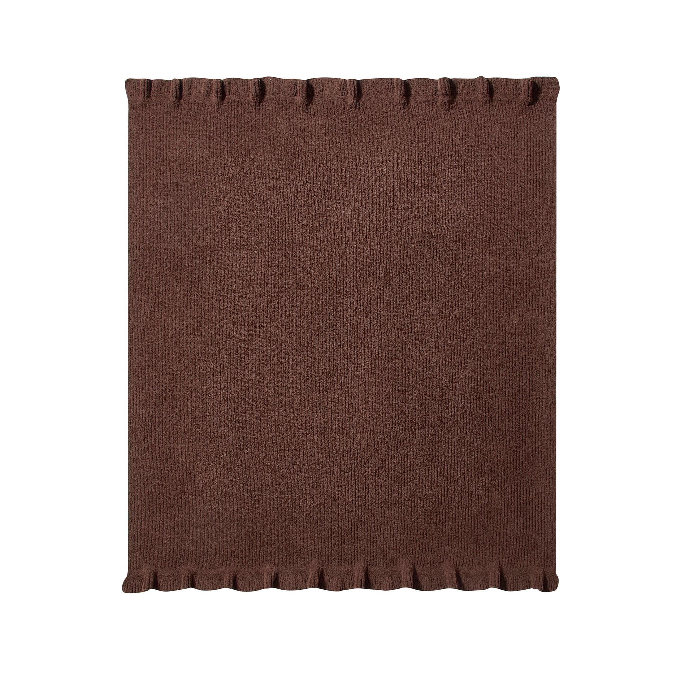 My Texas House Brown 60" x 70" Rib Knit Ruffle Throw Blanket