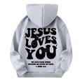 thumbnail image 6 of Grblisyd Boys Girls Graphic Hoodies Cute JESUS LOVES YOU Letter Print Long Sleeve Pullover Hoodie Sweatshirt, 6 of 6