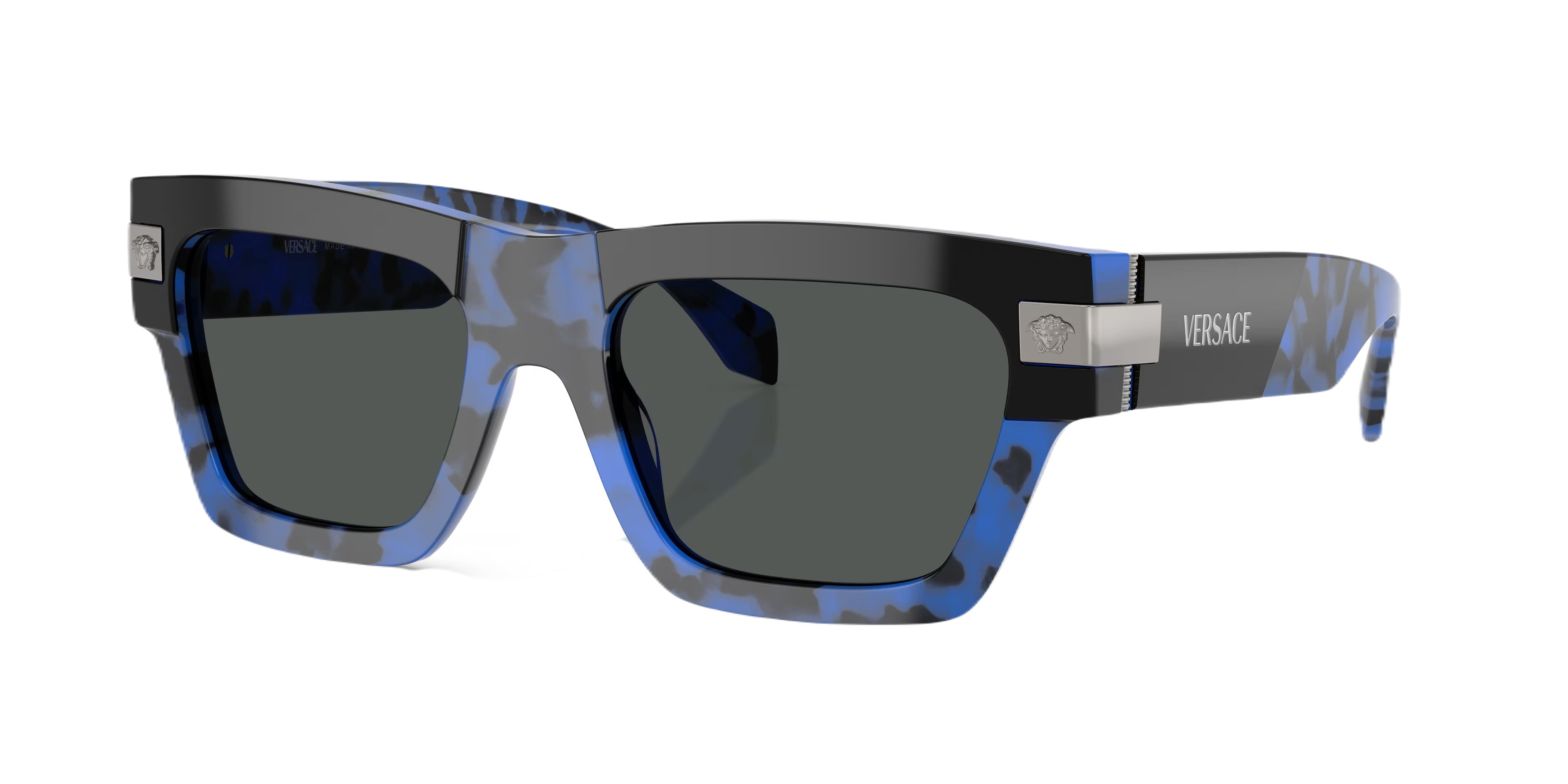 Versace VE 4464 Plastic Unisex Rectangle Sunglasses Black 52mm