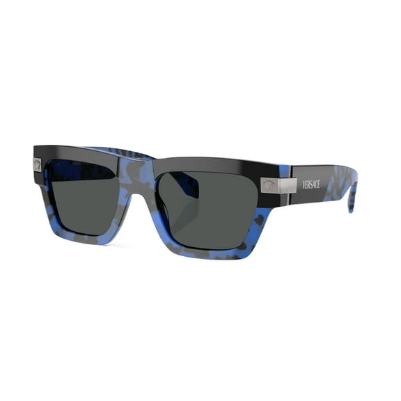 Versace VE 4464 Plastic Unisex Rectangle Sunglasses Havana Blue 55mm Adult