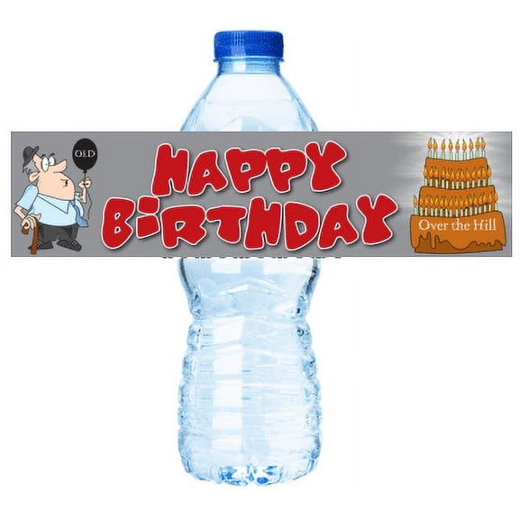 Over The Hill Retirement Party Decoration 15ct Water Bottle Labels Stickers