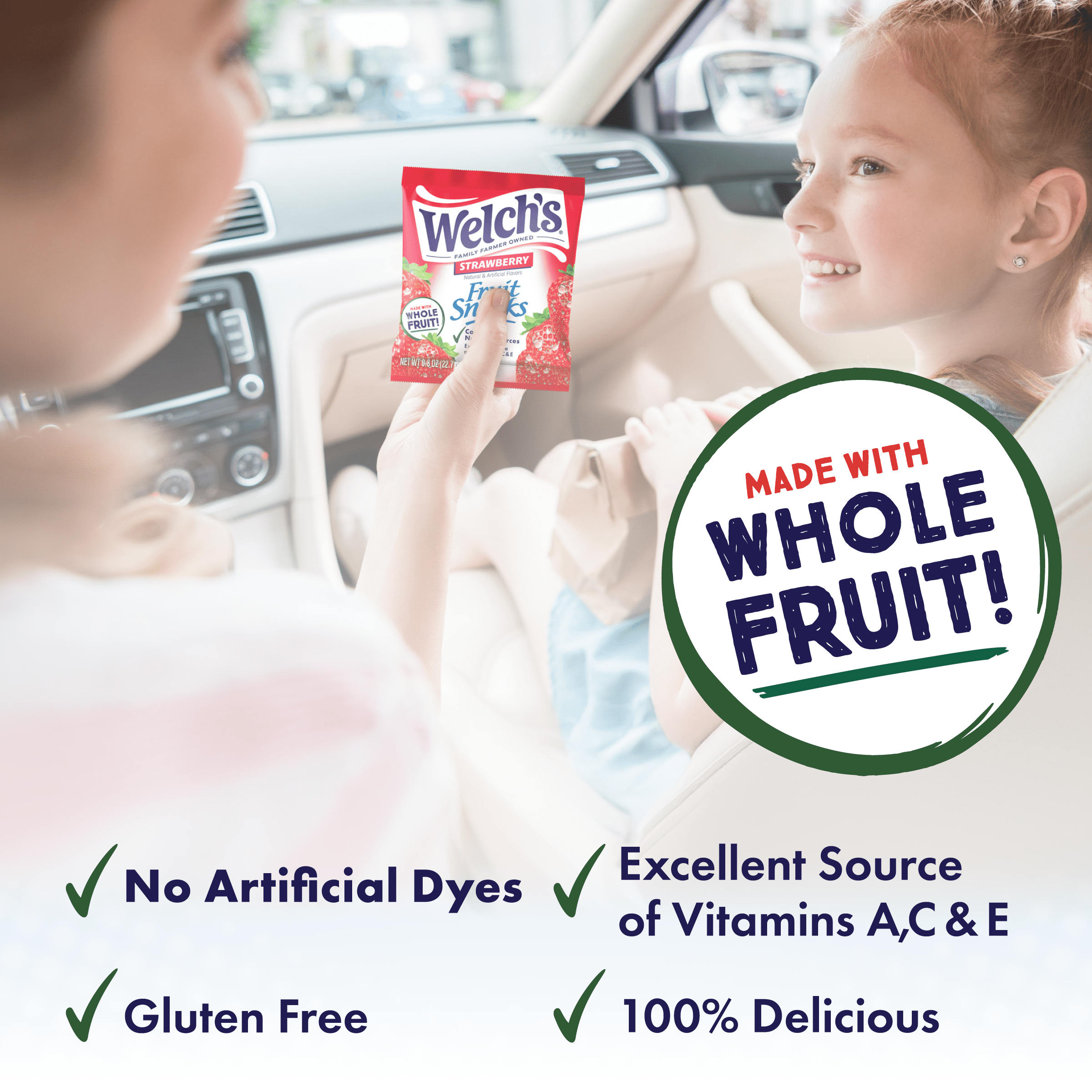 (4 pack) Welch's Fruit Snacks, Strawberry, Soft Fruit Snacks, 0.8 oz (10 Pack)