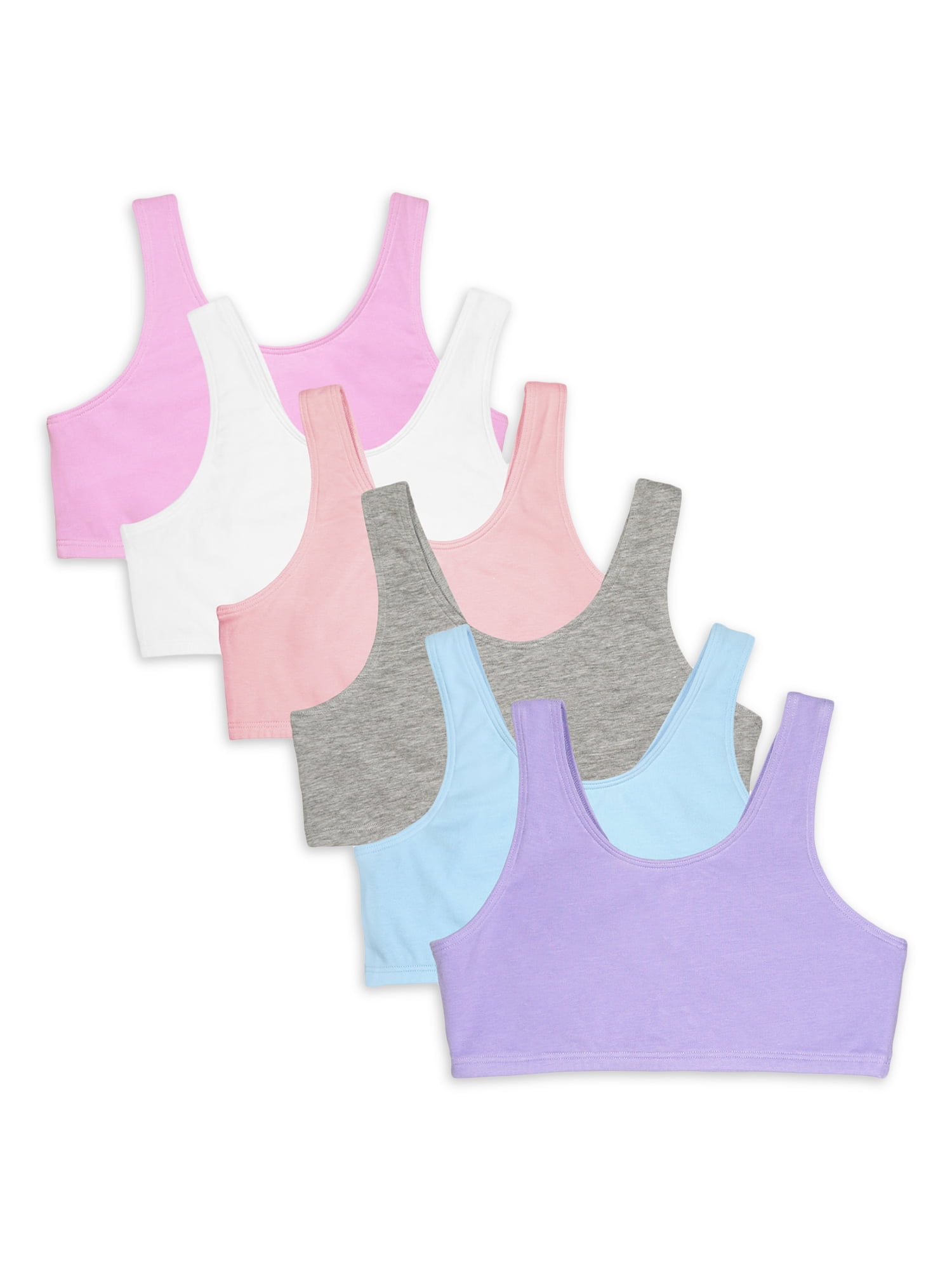 Fruit of the Loom Girls Cotton Sports Bra 6-Pack, Style-94022 - Walmart.com