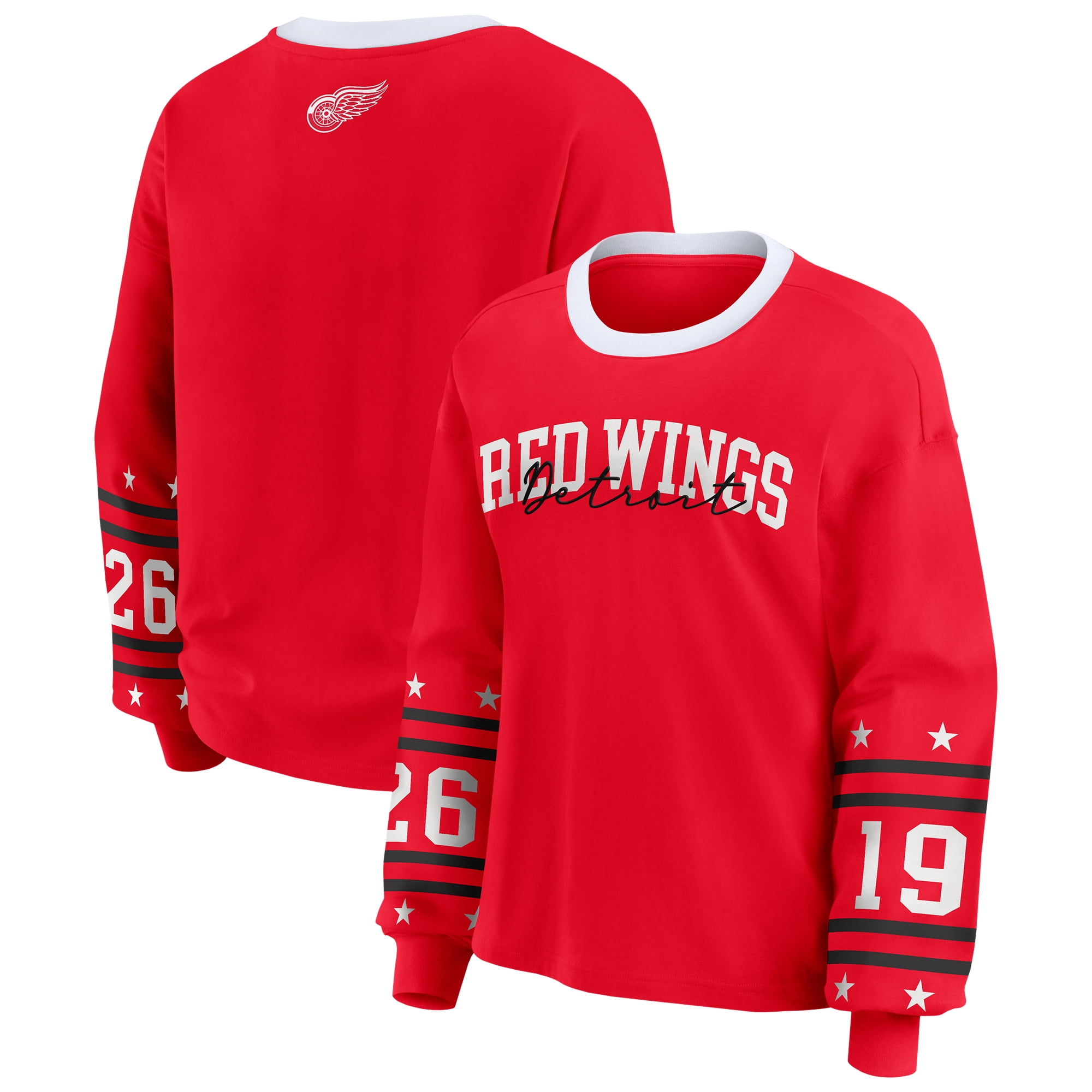Women's WEAR by Erin Andrews Red Detroit Red Wings Long-Sleeve Sport T-Shirt