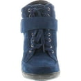 thumbnail image 4 of Forever Womens Peggy-51 Hot Fashion Lace Up Wedge Sneakers Casual Shoes, Navy FS, 9, 4 of 4