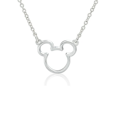 - Disney Sterling Silver Mickey Mouse Necklace with Chain