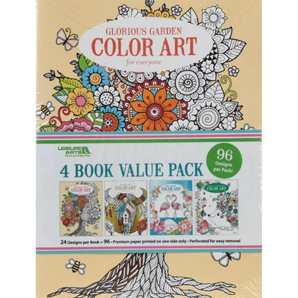 Leisure Arts Color Art for Everyone Coloring Book Pack, 4 Piece