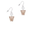 thumbnail image 2 of Delight Jewelry Rose Goldtone Crystal Initial - W - Silvertone Leaf French Earrings, 2 of 5