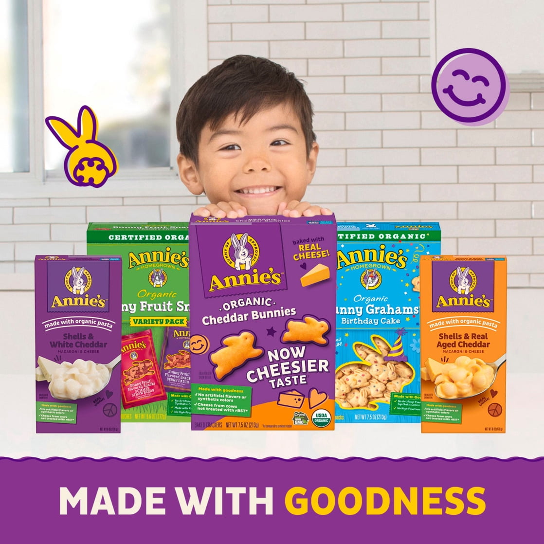 (2 pack) Annie's Certified Organic Cheddar Snack Mix, 2.5 oz Bag