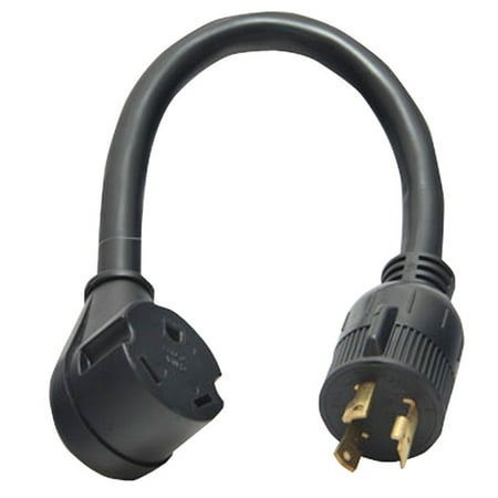 Valterra A10-G30330VP Mighty Cord 12" Generator Adapter Cord - 3-Prong, 30AM to 30AF