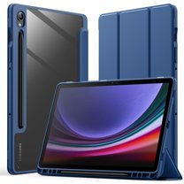 JETech Case for Samsung Galaxy Tab S9 11-Inch with S Pen Holder, Clear Transparent PC Back, Shockproof Tri-Fold Stand Tablet Cover, Auto Wake/Sleep (Navy)