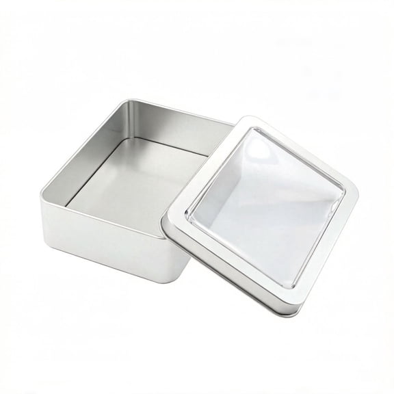 Metal Box, 4.2x2.8x1.2 Inch Rectangular Tinplate Container with Lid, Portable Storage Organizer for Poker Cards, Bank, Candy, Name Cards, Tea, Crafts