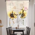 thumbnail image 4 of American Pastoral Style Tie Up Curtain 45 Inches Long, Sunflower Flower Farm Balloon Style Kitchen Window Curtain Over Sink, Small Window Rod Pocket Curtain 34"x45", 4 of 9