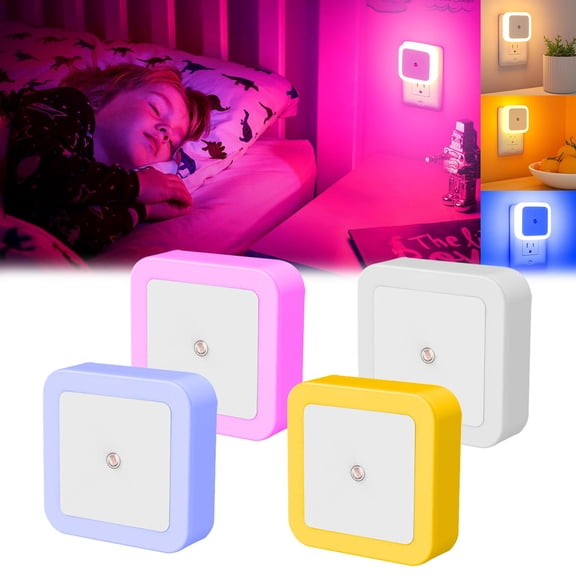 SeekLGT LED Night Light, Plug into Wall Nightlight, Dusk to Dawn Light Sensor Night Lamp, Warm White Smart Square Glow for Bedroom, Bathroom and Hallway, 1PC