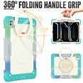 thumbnail image 3 of Case for iPad Pro 13 inch M4 2024/ M5 2025, 360 Rotating Stand Handle Pencil Holder Shoulder Strap Heavy Duty Shockproof Cover, Rainbow Blue, 3 of 7