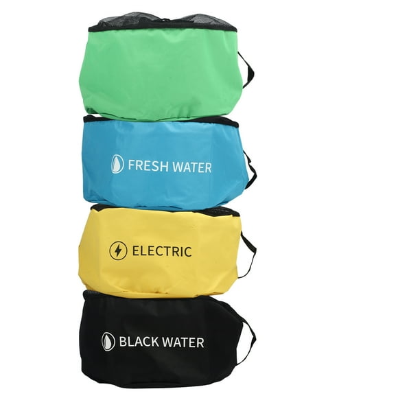 RV Hose Storage Bags Multifunctional RV Accessories Bag for Sewer Hoses Fresh Black Water Hoses Electrical Cords 4 Layer