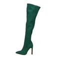 thumbnail image 5 of Stiletto Thigh High Boots for Women Fashion Suede Pointed Toe High Heels Dress Pumps Over-The-Knee Long Boots, 5 of 9