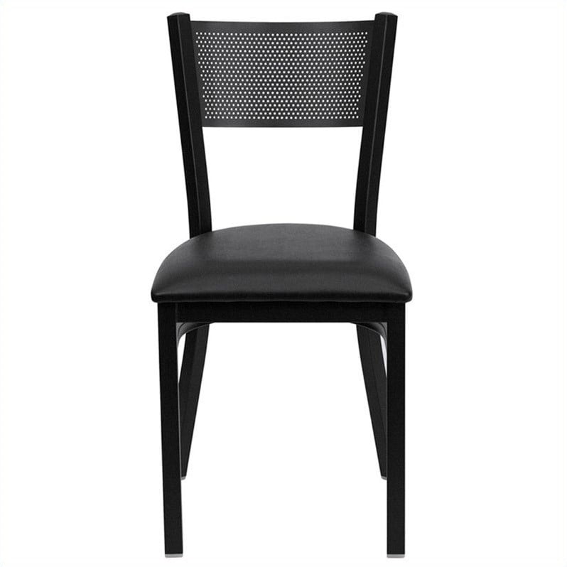 Flash Furniture Hercules Series Metal Dining Chair In Black Vinyl