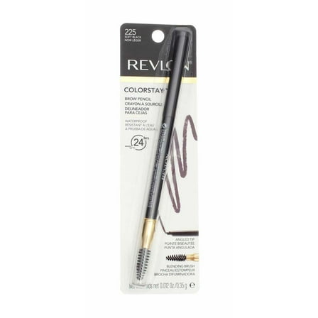 Revlon ColorStay Waterproof Brow Pencil, Soft Black 225, 0.012 oz (1 Pack)