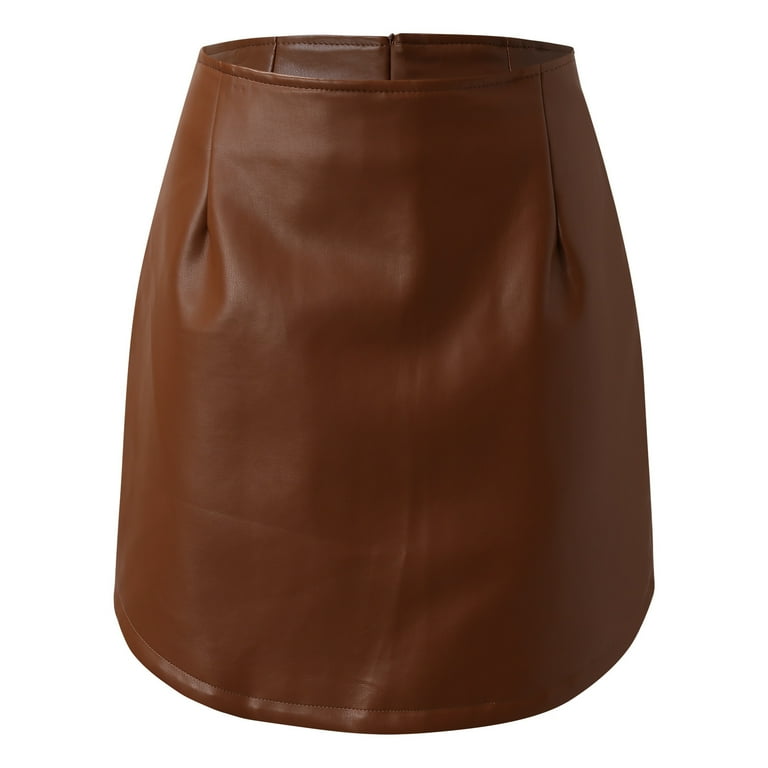 Plus size clearance tan leather skirt