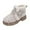 a-White3713, variant on Girls Kids Solid Color Suede Ankle Boots Plush Lined Buckle Strap Flat Traction Sole Shoes For Winter Casual Daily Wear Outdoor Activities Adorable Footwear