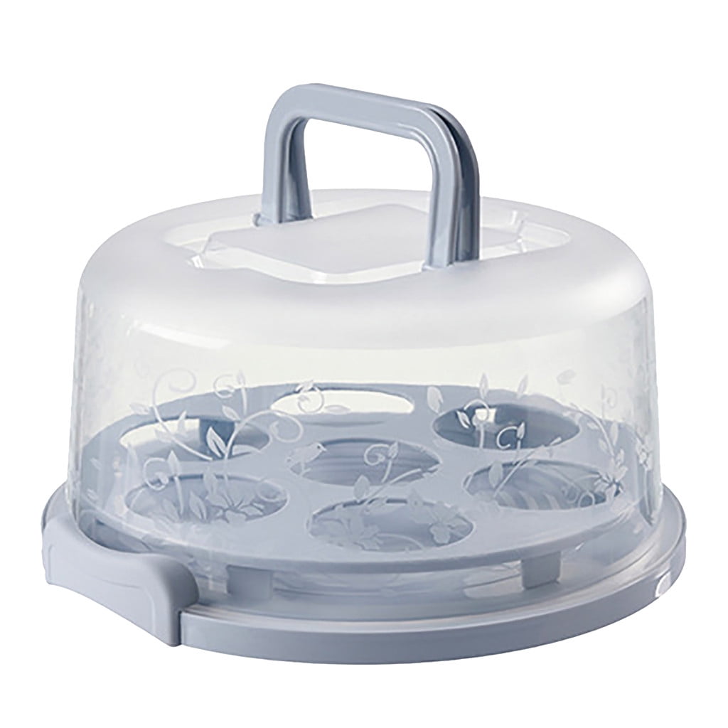 Werulen 2Pcs Portable Transparent Cake Carrier Box, Airtight Sealed Lid Anti-Odor Fresh Food Storage, Bento Snack Container for Picnic Party Travel, Reusable Plastic Dessert Keeper