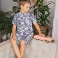 thumbnail image 4 of Balery Lavender Flowers Conjunto de Pijama Infantil de Manga Corta con Estampado – Ropa de Dormir de Algodón Suave-4X-Large, 4 of 6
