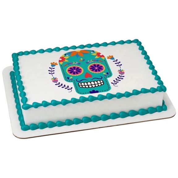 Dia de los Muertos Sugar Skull Edible Image Cake Topper, By TNCT