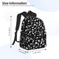 thumbnail image 4 of Daiia Black White Leaves School Backpack for Men Women, Unisex Large Waterproof Bookbag Schoolbag Casual Daypack for High School/College/Teens/Travel/Work Black, 4 of 8