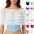 thumbnail image 3 of Women's Sheer Floral Lace Cropped Corset Bustier, Spaghetti Strap Wavy Hem Waist Cinching Camisole Tank Top Body Shapewear Coffee XS, 3 of 7