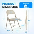thumbnail image 2 of Simple Deluxe 4 Pack Folding Chairs with Leather Padded Seats, Portable Foldable Commercial Seat with Steel Frame for Parties, Home, Office, Indoor and Outdoor Events, Kahki, 2 of 7