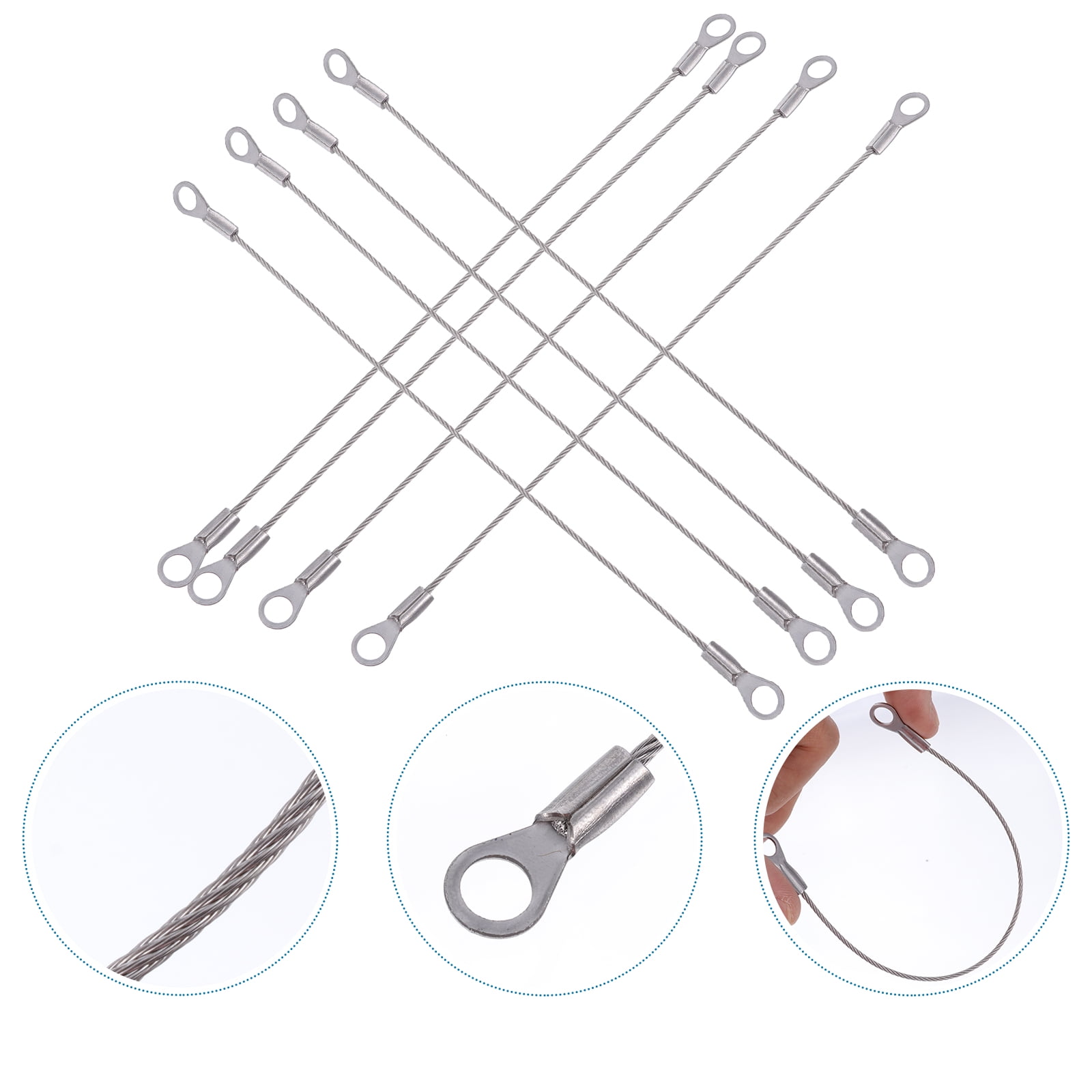 8pcs Stainless Restraint Cable Cupboard Hinge Flexible Braided