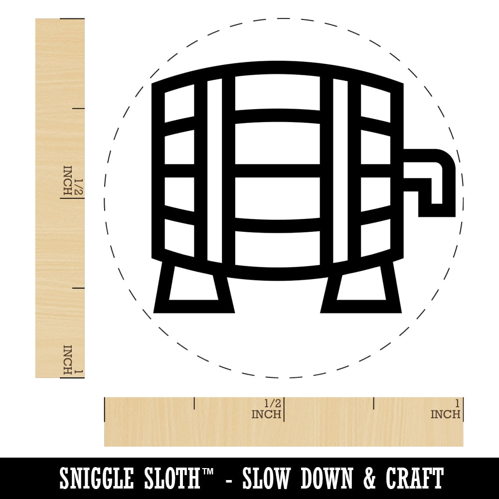 Beer Keg Icon Self-Inking Rubber Stamp Ink Stamper - Purple Ink - Medium 1 Inch