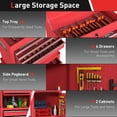 thumbnail image 3 of Grande Armoire à Outils en Acier Rouge avec Panneau Perforé - 6 Tiroirs et Rangement Verrouillable pour Garage, Atelier et Réparation Automobile - Coffre à Outils Roulant 51,6 Po H, 3 of 7
