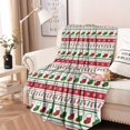 thumbnail image 2 of Red Christmas Stocking and Snowflake Pattern Round Blanket,Comfortable Soft Flannel Throw Blanket,All Season,Warm Lightweight Blankets for Sofa Bed Couch Living Room Chair 47"x47", 2 of 5
