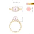 thumbnail image 5 of ANGARA Japanese Akoya Cultured Pearl Crossover Shank Engagement Ring in 14K Yellow Gold for Women | June Birthstone, Birthday, Anniversary, Jewelry Gift for Women | Pearl Ring, 5 of 8