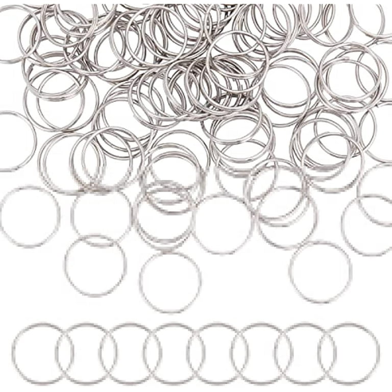 100pcs Circle Ring Keychain Clasp Smooth Surface Hoop Stainless Steel Split  Key Rings for Home Car Keys 15x1.8mm 