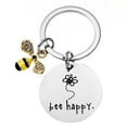 thumbnail image 3 of Llavero de acero inoxidable inspirador con colgante pequeño de avispa y abeja, 3 of 6