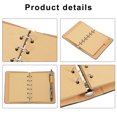 thumbnail image 5 of Uxcell 6 Ring Binder Cover, 2 Pack A7 kraft Leather Notebook Binder Mini Refillable Loose Leaf Personal Planner with 50 Sheets Paper, Black / Brown, 5 of 7