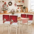 thumbnail image 2 of Merry Christmas Chair Covers Set of 8 Cute Cartoon Xmas Elk Winter Snowflake Red Chair Back Covers Stretch Removable Washable Slipcovers Protector for Dining Room Kitchen Party Decor, 2 of 5