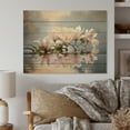 thumbnail image 2 of Designart "Magnolia Reflections Grey and White Beauty I" Floral Print on Natural Pine Wood, 2 of 5