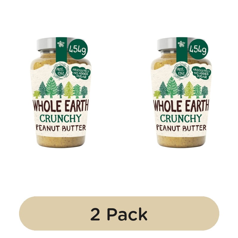 Whole Earth Crunchy Peanut Butter 454g, British Import (Pack of 2)
