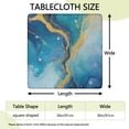 thumbnail image 2 of Blue Gold Wave Marble Pattern Square Fitted Tablecloth with Elastic Edge,Square Table Cover,Washable Elastic Table Cover for Home Kitchen Party Decor 36"x36", 2 of 6