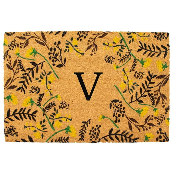 Lily Bliss Monogram Doormat, 24" x 36" (Letter V)