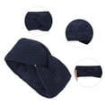 thumbnail image 3 of Unique Bargains 1 Pc Women's Warm Cross Knitted Headband Winter Ear Warmer Head Wraps Navy Blue, 3 of 6